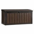 Baule da Giardino in Plastica Marrone e Nero 120x60x55 cm