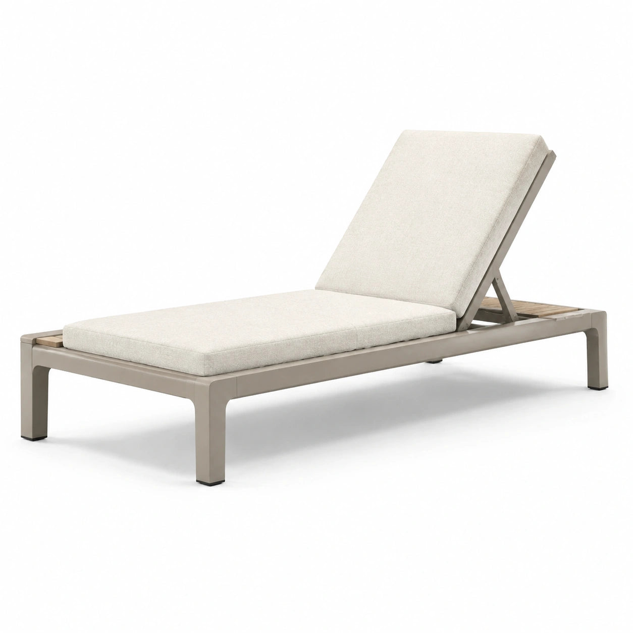 Lettino prendisole in metallo e poliestere beige