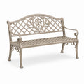Panchina da giardino in metallo beige